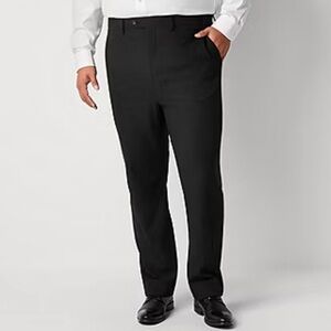 Men's Shaquille O’Neal XLG Classic Black flat front Suit Pants Sz 56X32 NWT $150